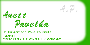 anett pavelka business card